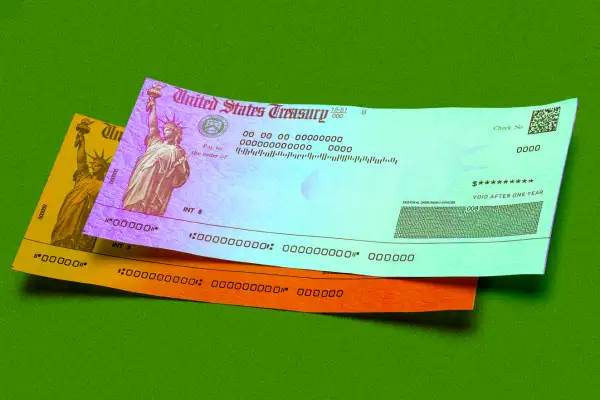 Image of two United States Treasury checks